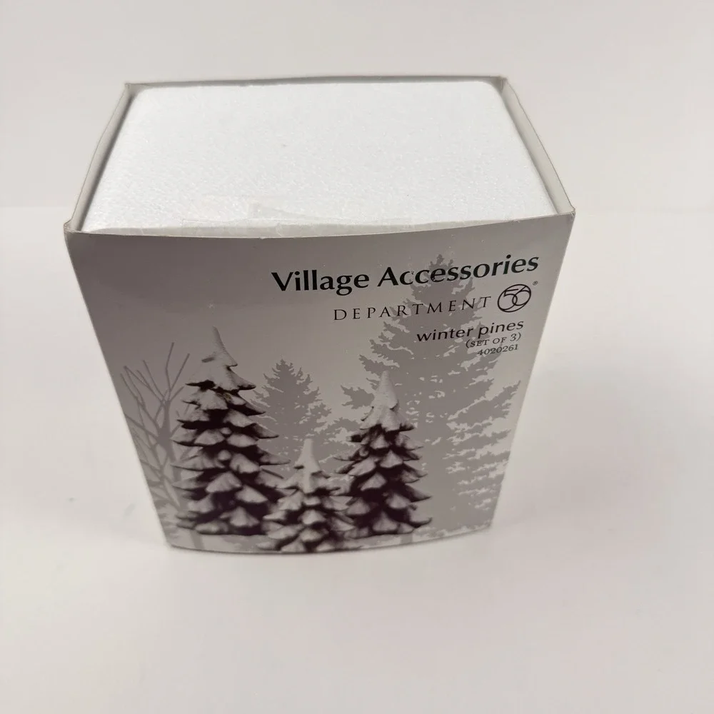 Department 56 Village Accessories Winter Pines Trees Christmas Set of 3 #4020261